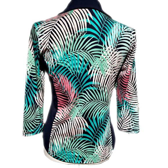 NWT Tommy Bahama Golf Shirt Long Sleeves UPF 50 Moisture Wicking Small Ferns - Picture 4 of 7